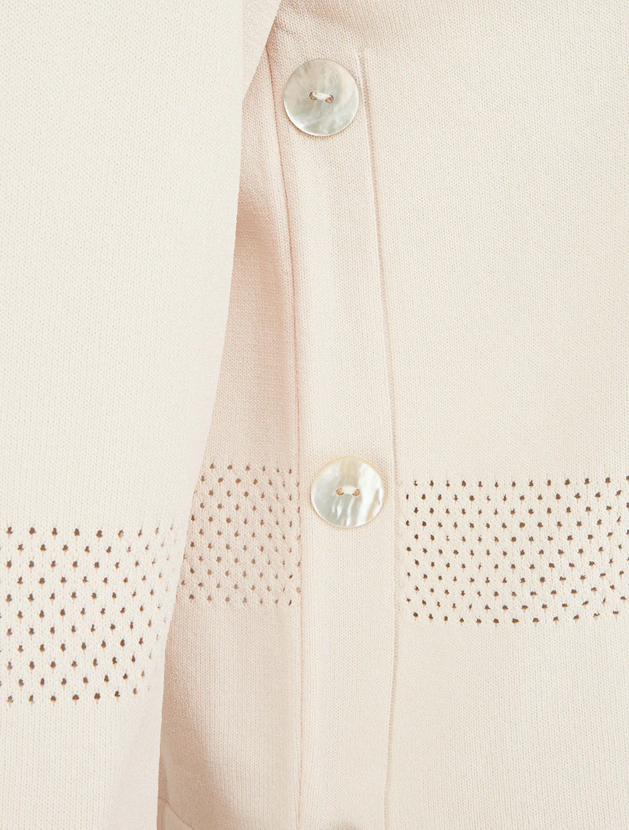 Pull fin à boutons décoratifs - Beige - Image 3