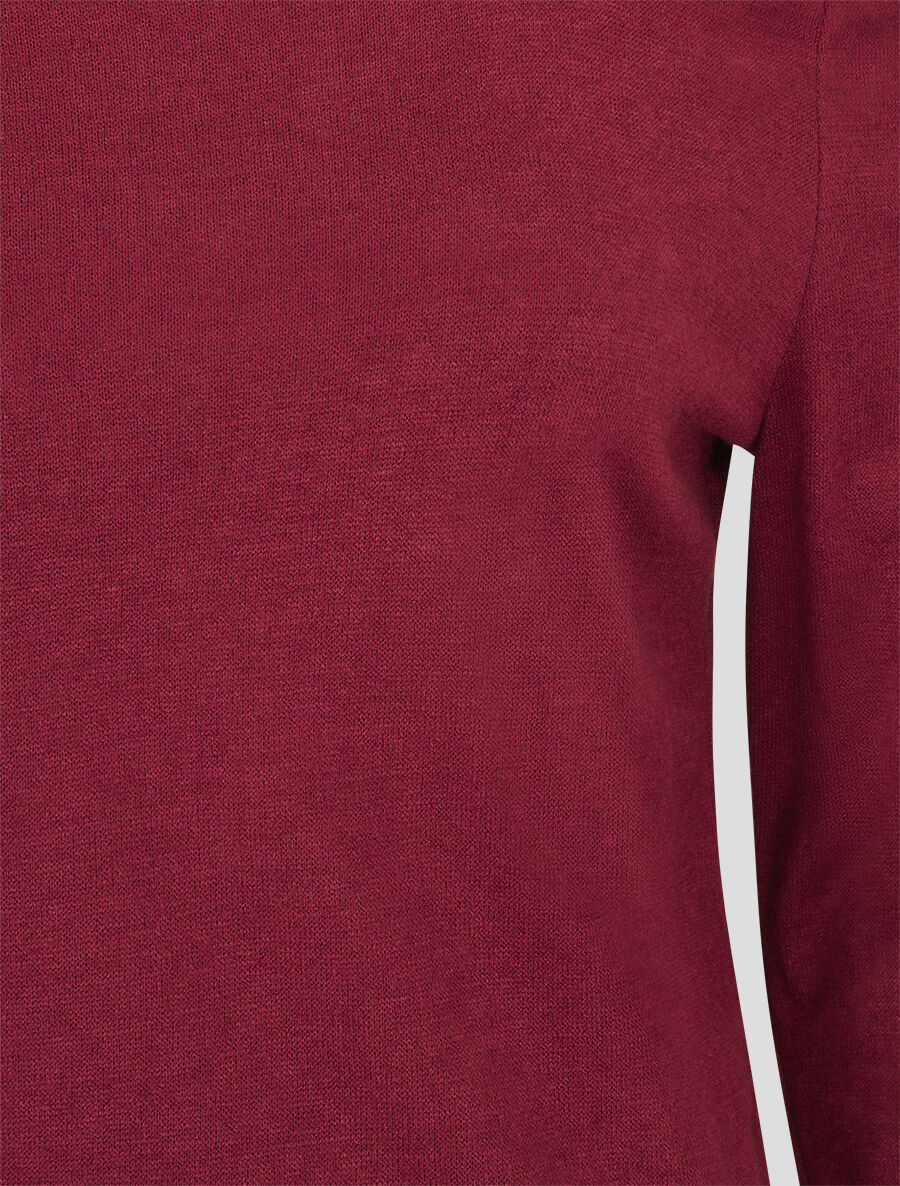Pull fin à bretelle irisée imprimé graphique - Lie de vin - Image 3