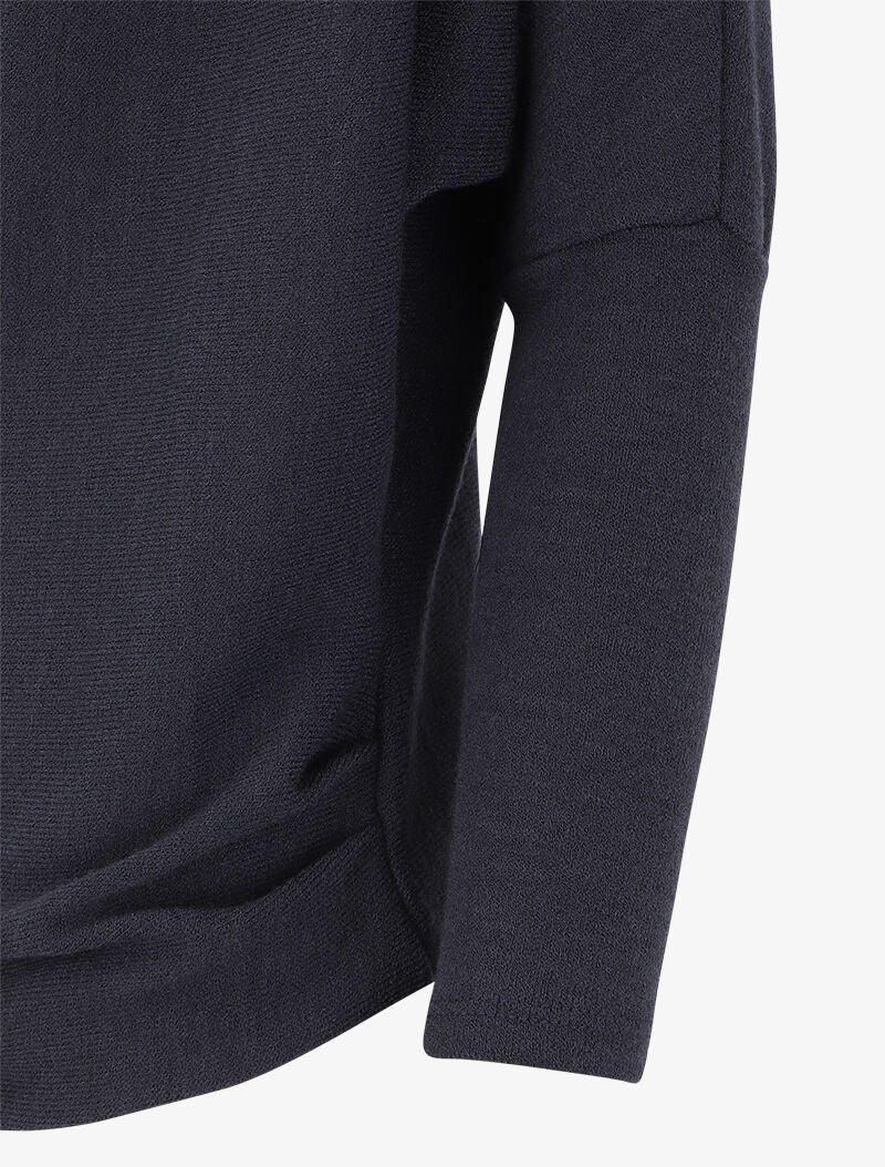 Pull fin à col bénitier et manches dolman - Bleu - Image 3