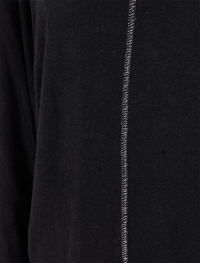 Pull fin chauve-souris à détails irisés - Noir - Image 3
