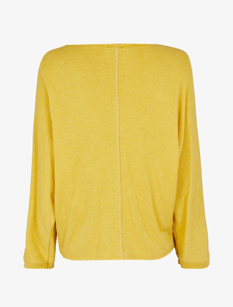 Pull fin chauve-souris à détails irisés - Jaune - Image 2
