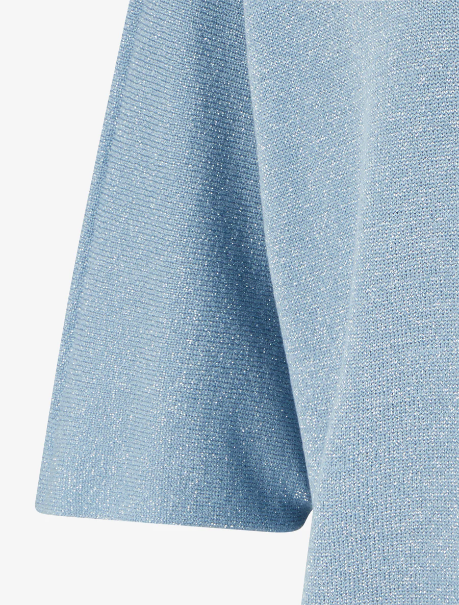 Pull fin irisé à manches 3/4 - Bleu ciel - Image 3