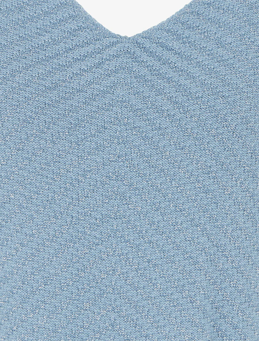 Pull fin irisé à manches 3/4 - Bleu ciel - Image 3