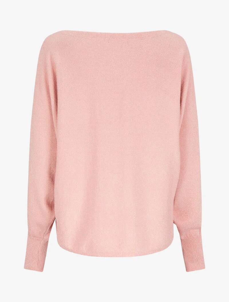 Pull fin oversize chauve-souris irisé - Rose - Image 2