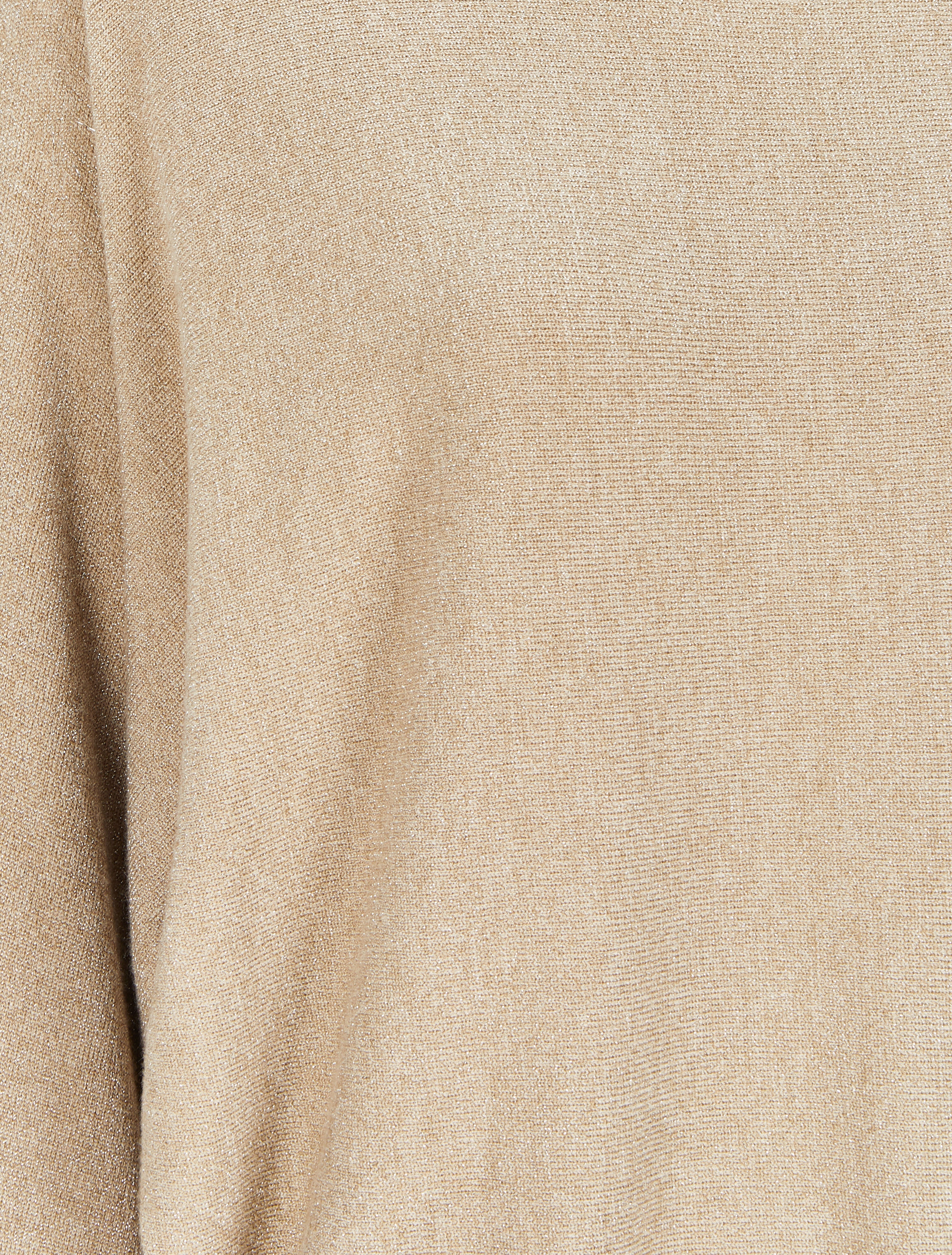 Pull fin oversize chauve-souris irisé - Beige - Image 3