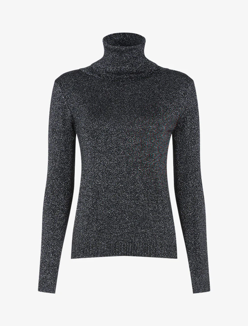 Pull fin pailleté - noir