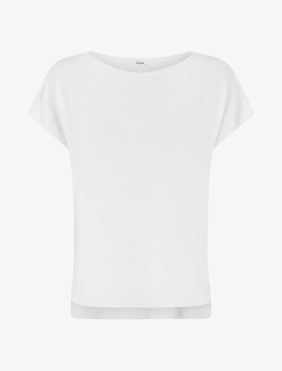 Pull fin uni en maille - Blanc