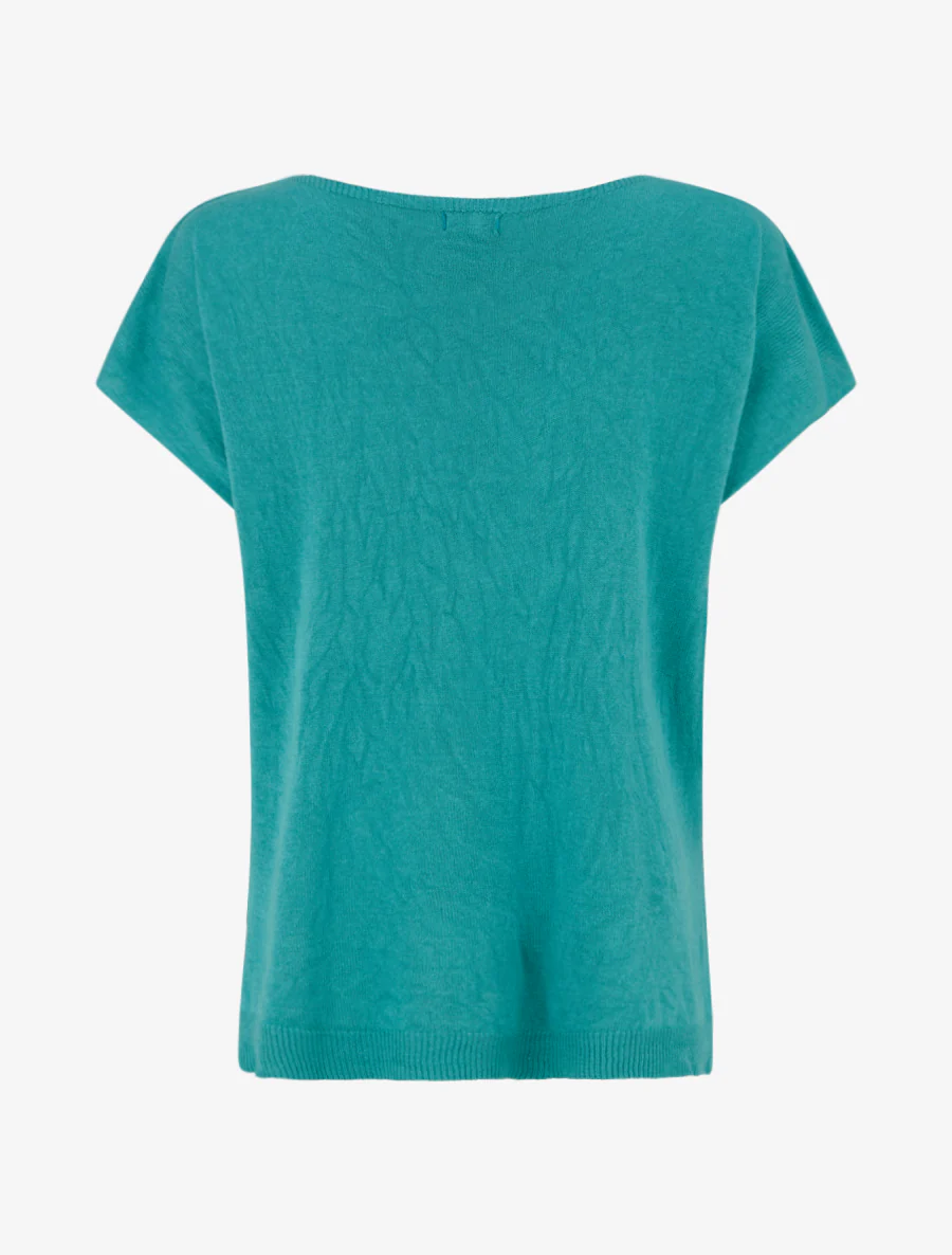 Pull fin uni en maille - Turquoise - Image 2