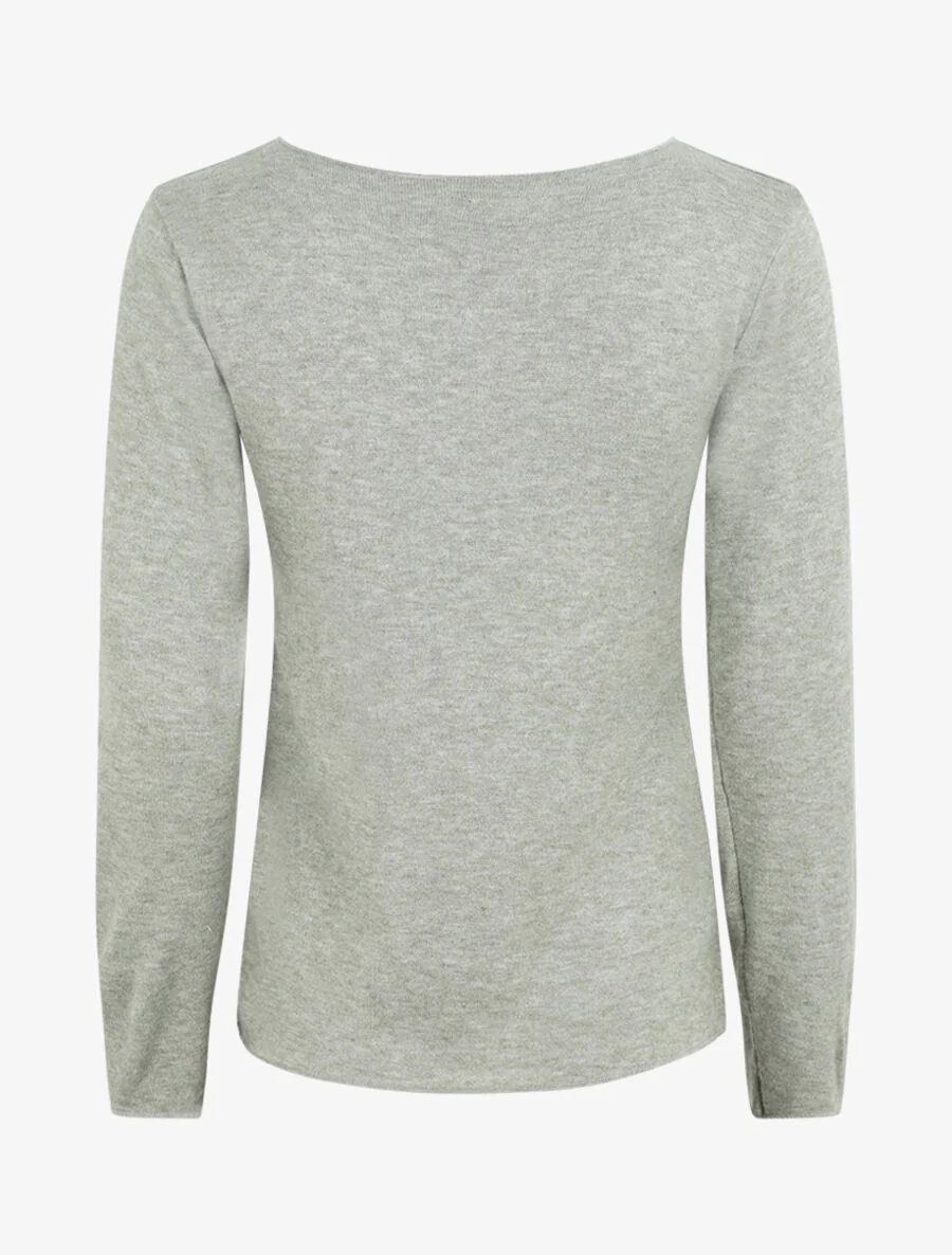 Pull floqué en laine mélangée - Vert olive - Image 2