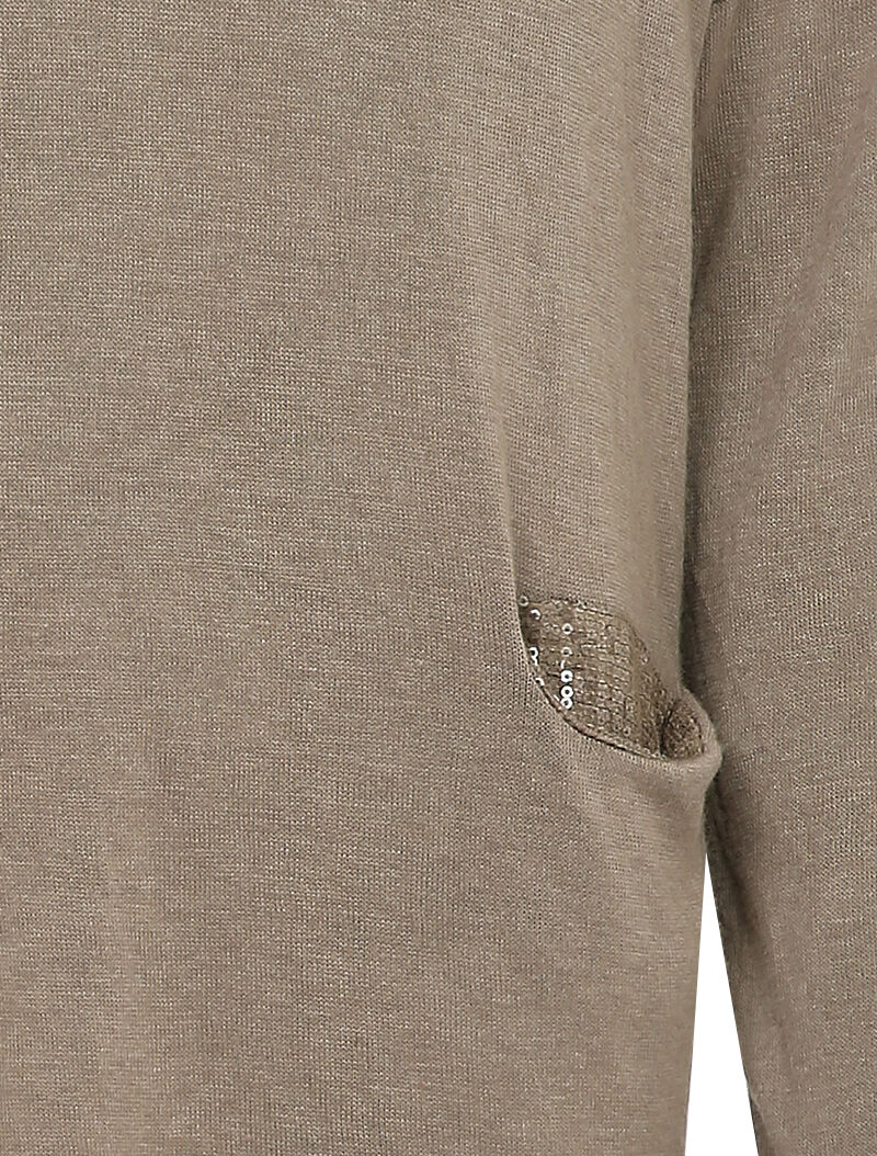 Pull fluide à poches et dos à détail sequins - Taupe - Image 3