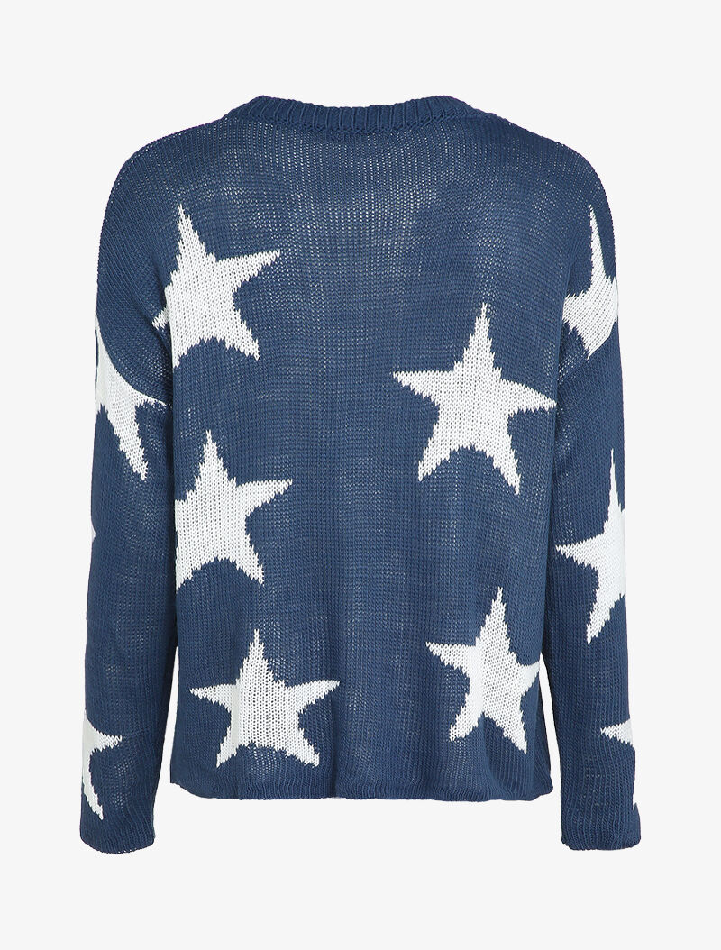 Pull imprimé étoiles - Bleu - Image 2