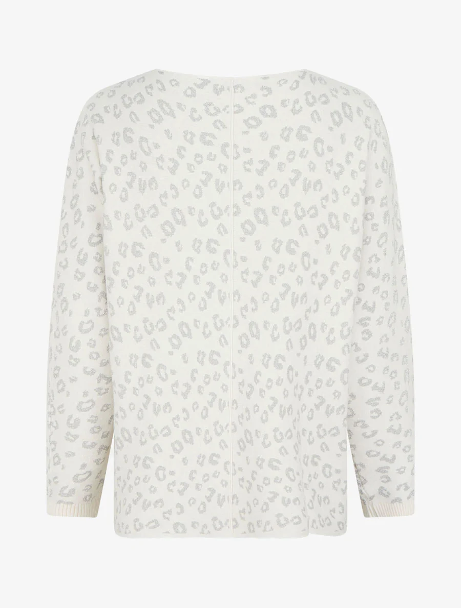 Pull imprimé léopard irisé - Écru - Image 2