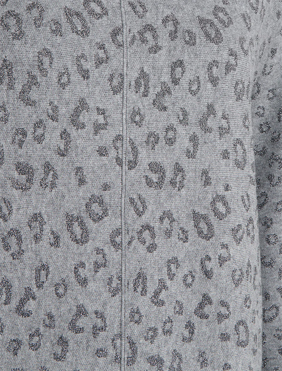 Pull imprimé léopard irisé - Gris - Image 3