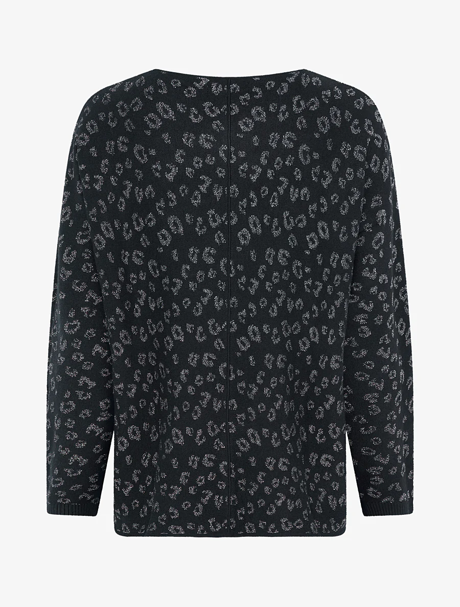 Pull imprimé léopard irisé - Noir - Image 2