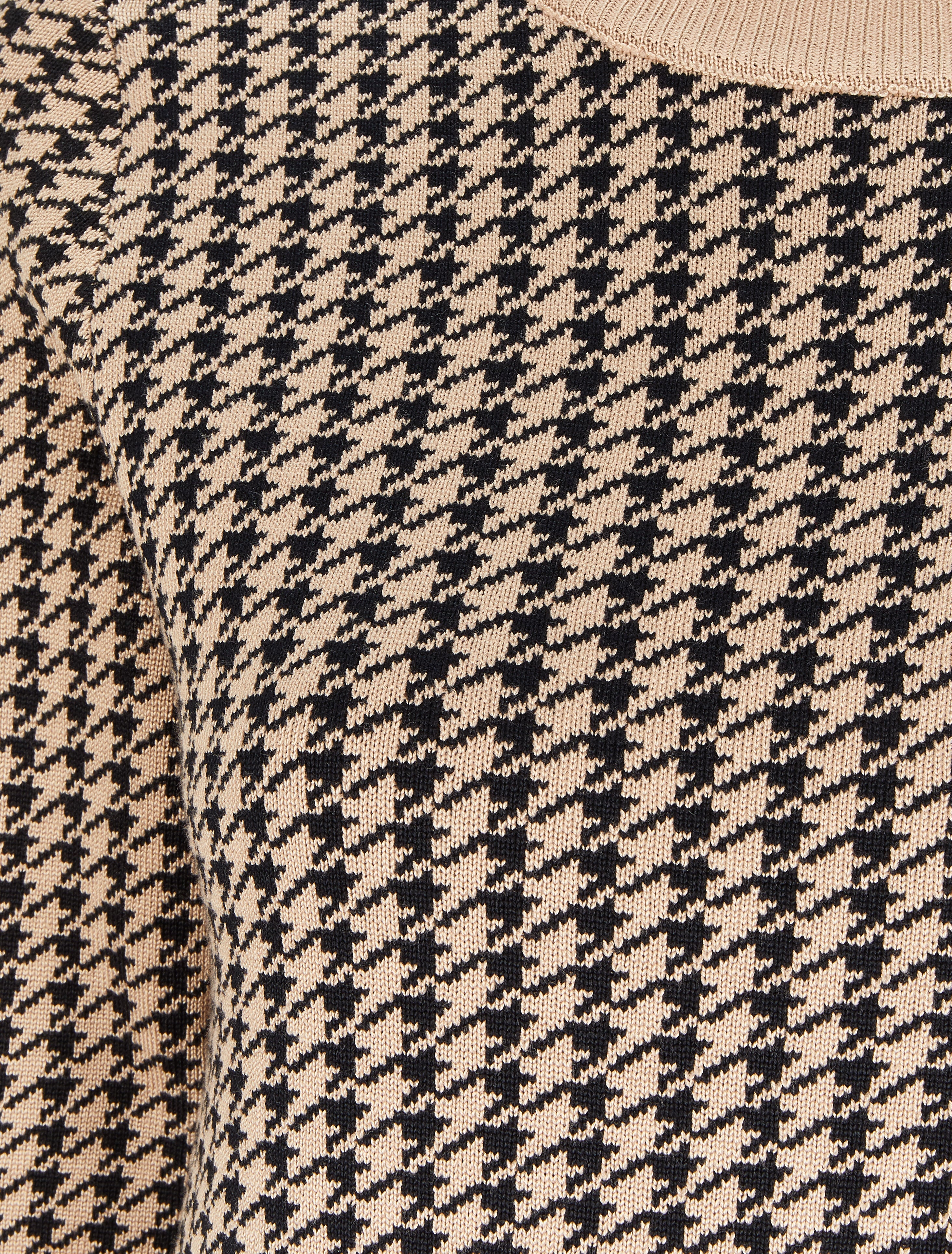 Pull imprimé pied-de-coq - Camel/noir - Image 3