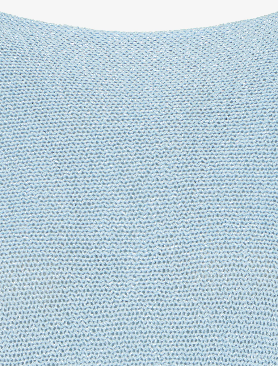 Pull irisé à manches chauve-souris - Bleu ciel - Image 3