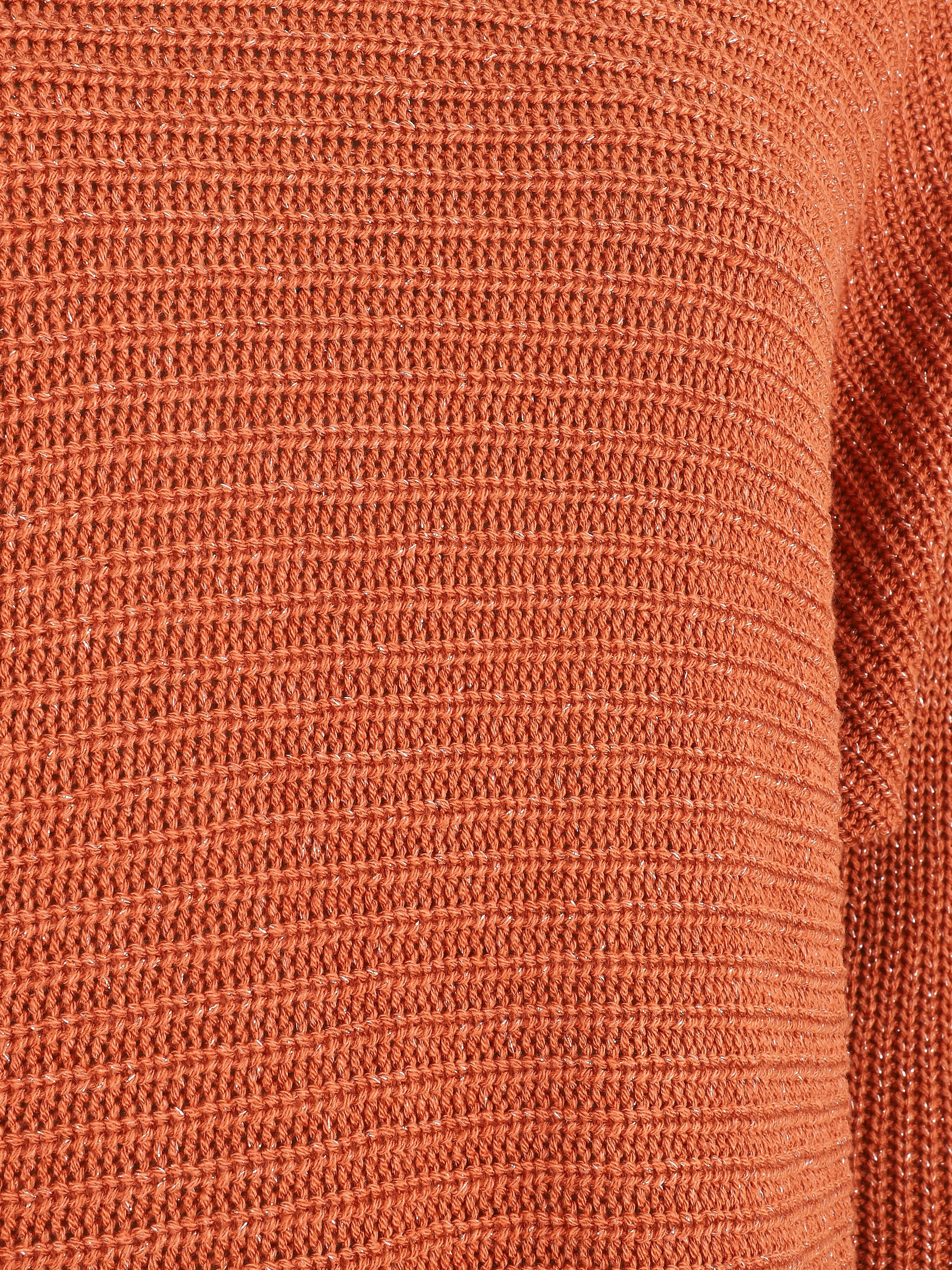 Pull irisé col bateau - Orange - Image 3