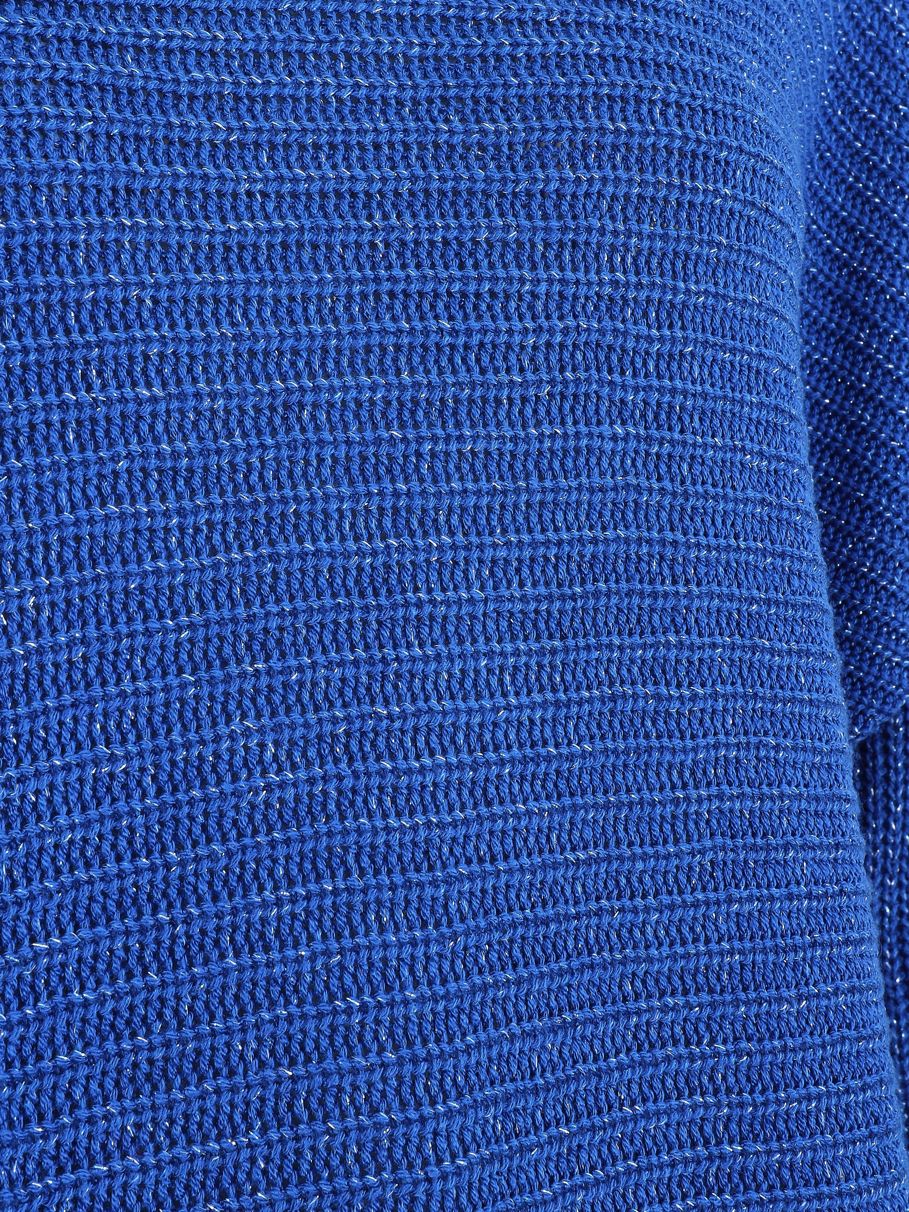 Pull irisé col bateau - Bleu électrique - Image 3