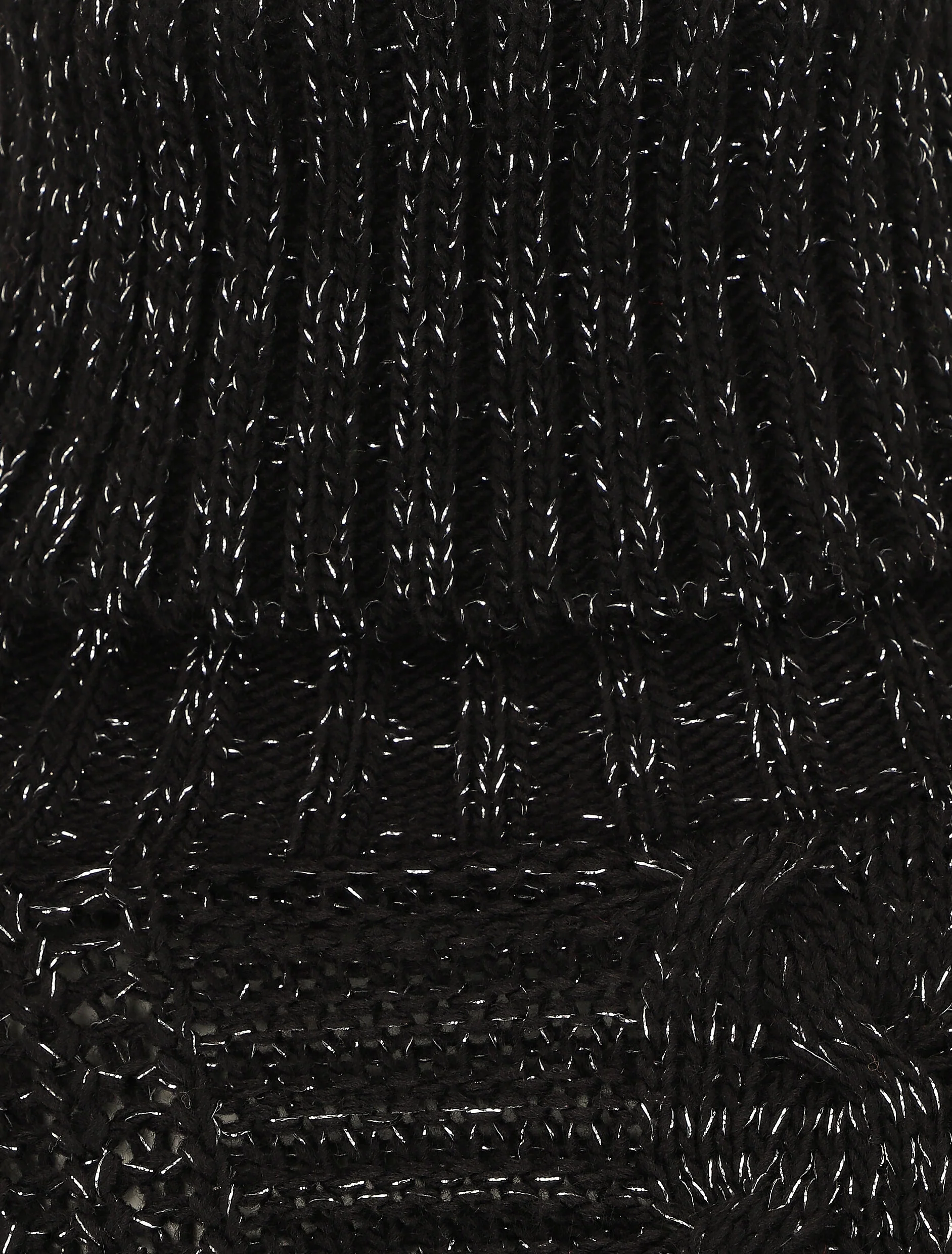 Pull irisé droit à col roulé - Noir - Image 3