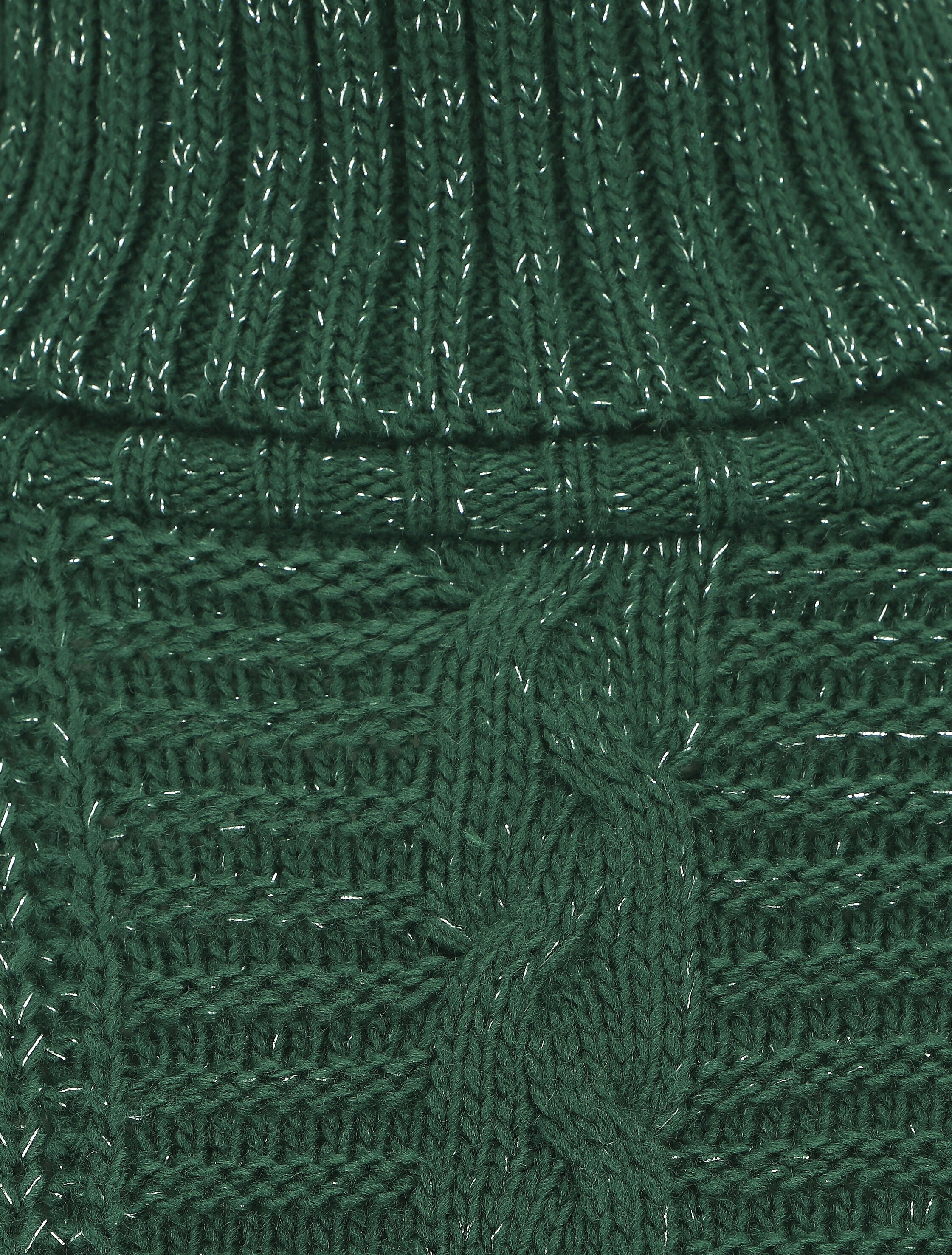 Pull irisé droit à col roulé - Vert sapin - Image 3