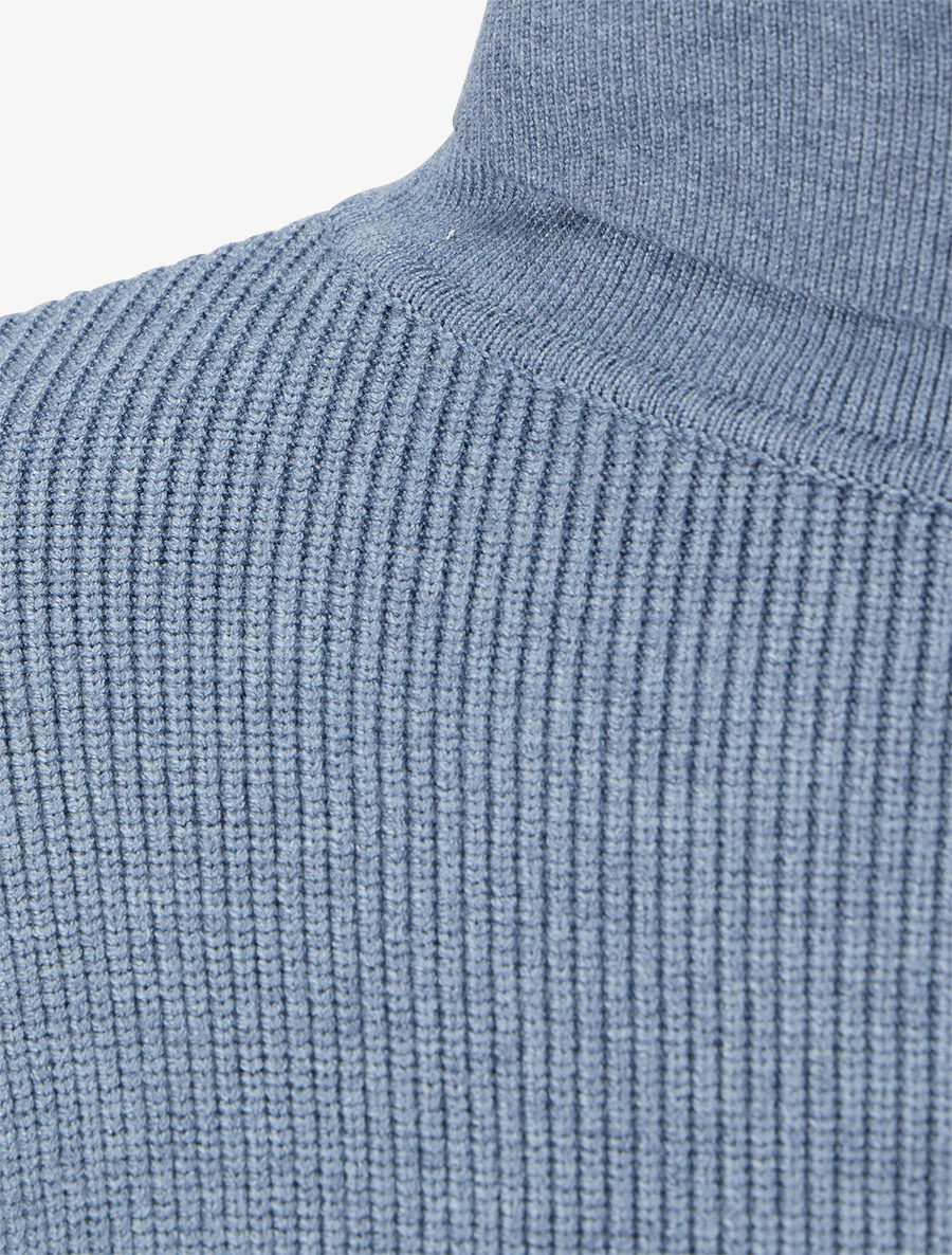 Pull long à boutons décoratifs aux manches - Bleu - Image 3