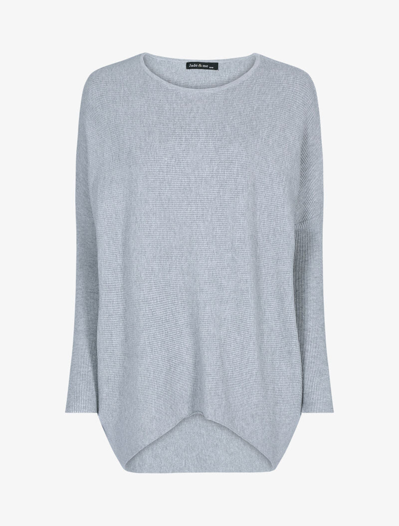 Pull long coupe loose - gris clair