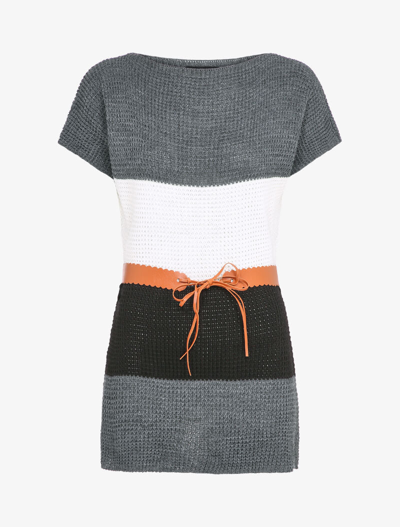 Pull long coupe patineuse - Gris foncé