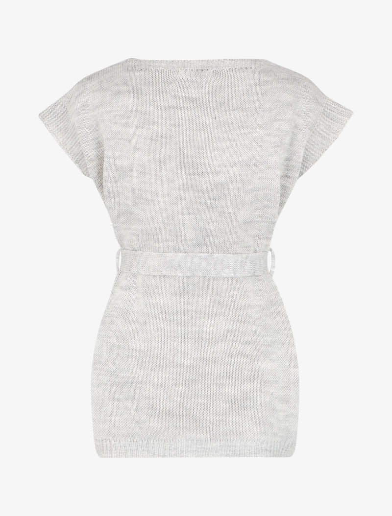 Pull long oversize en maille - Gris clair - Image 2