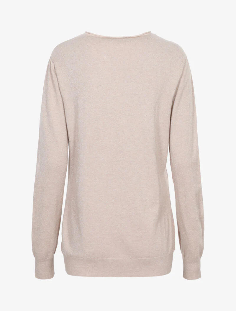 Pull long pailleté étoilé - beige - Image 2