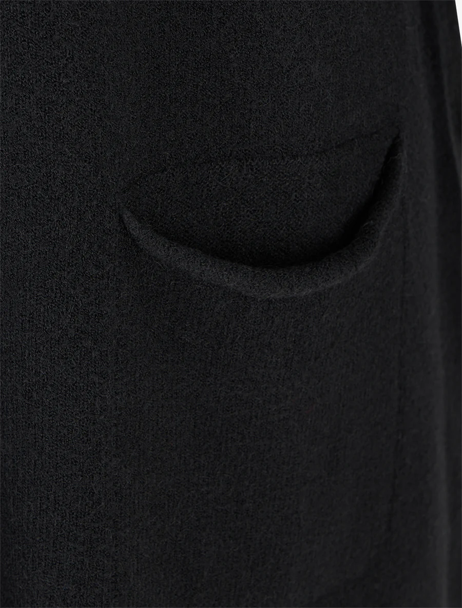 Pull long uni à poches - Noir - Image 3