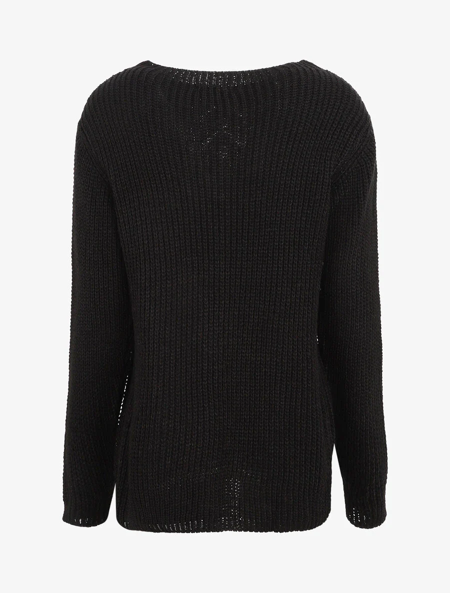 Pull long uni - Noir - Image 2