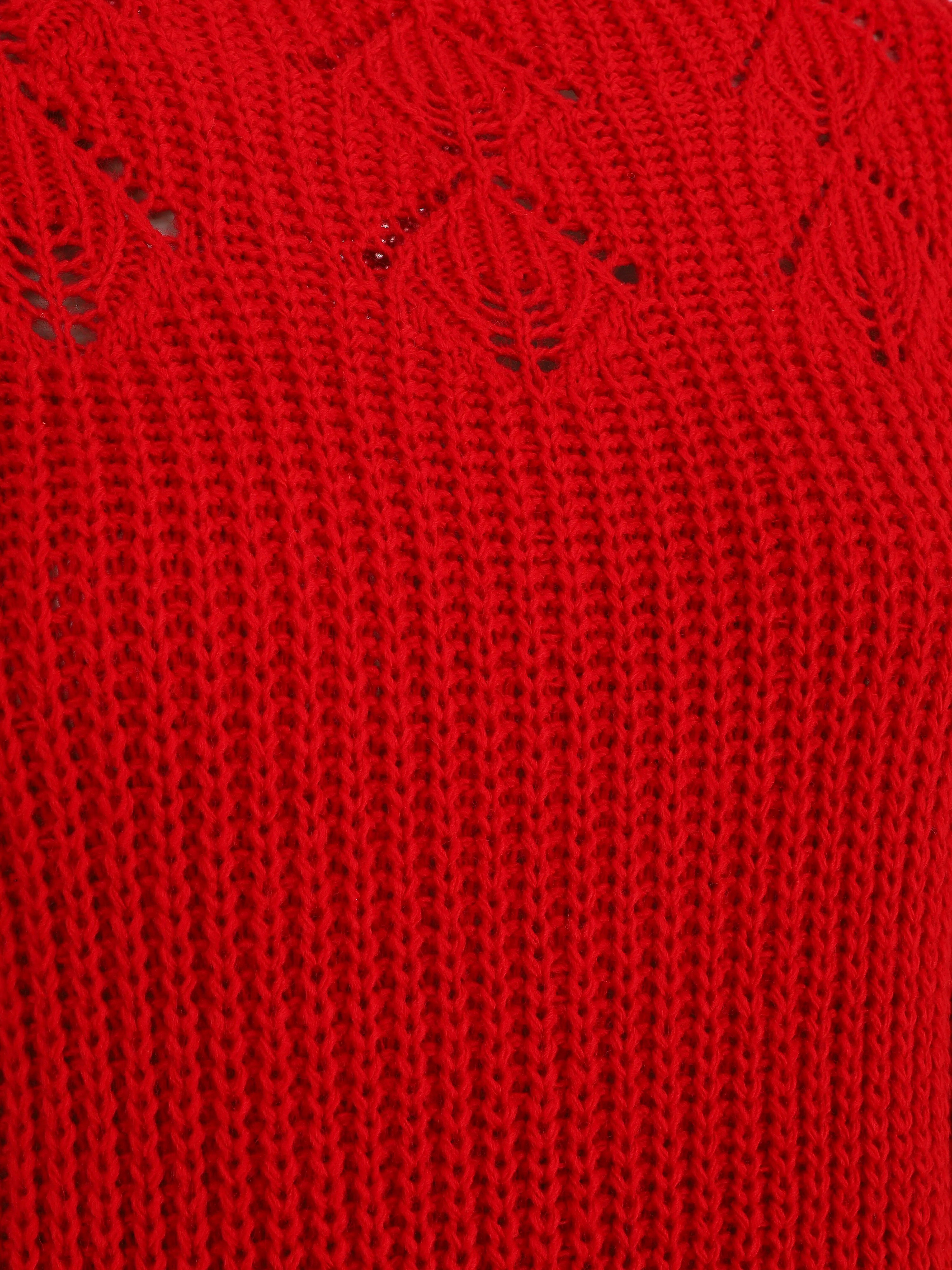 Pull long uni - Rouge - Image 3