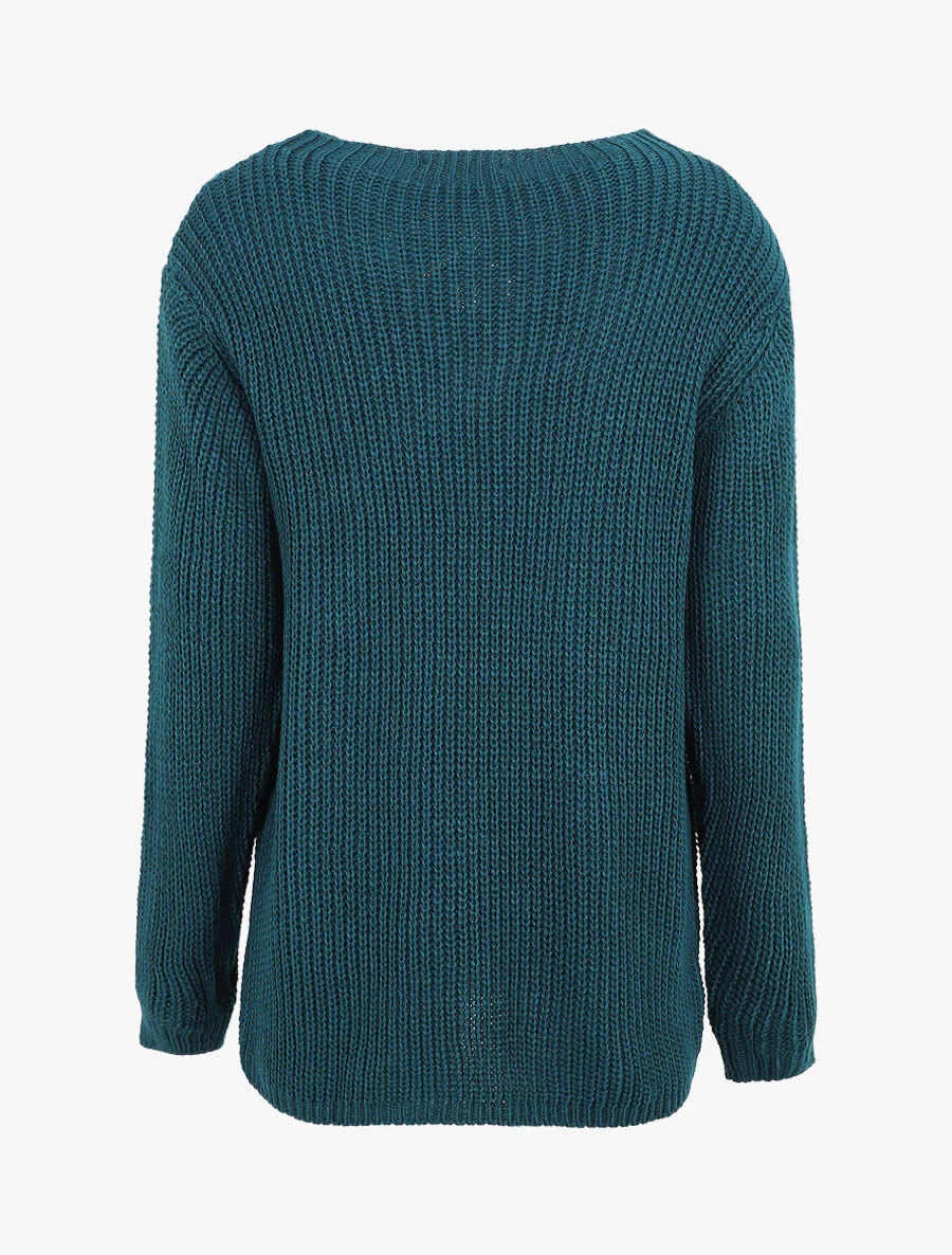 Pull long uni - Bleu canard - Image 2