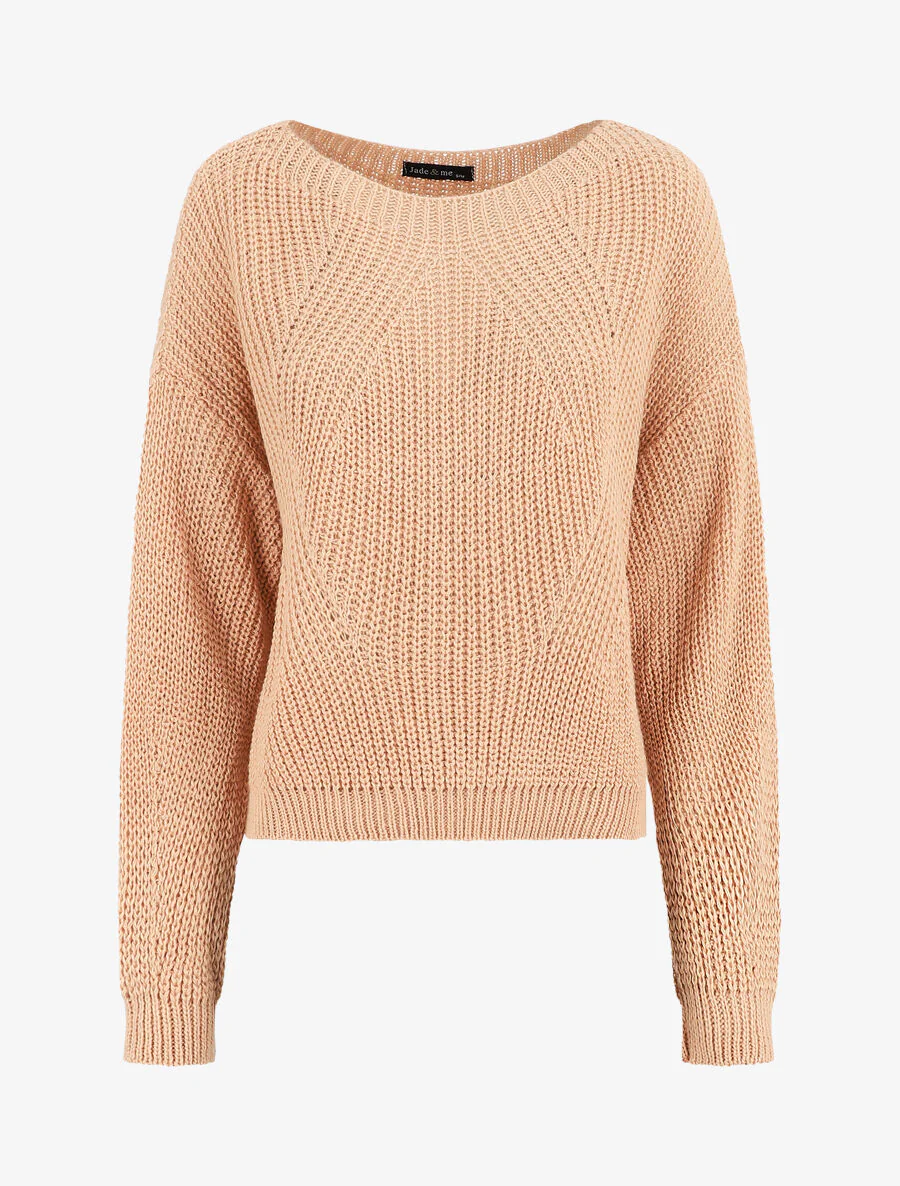 Pull loose à col bateau - Rose