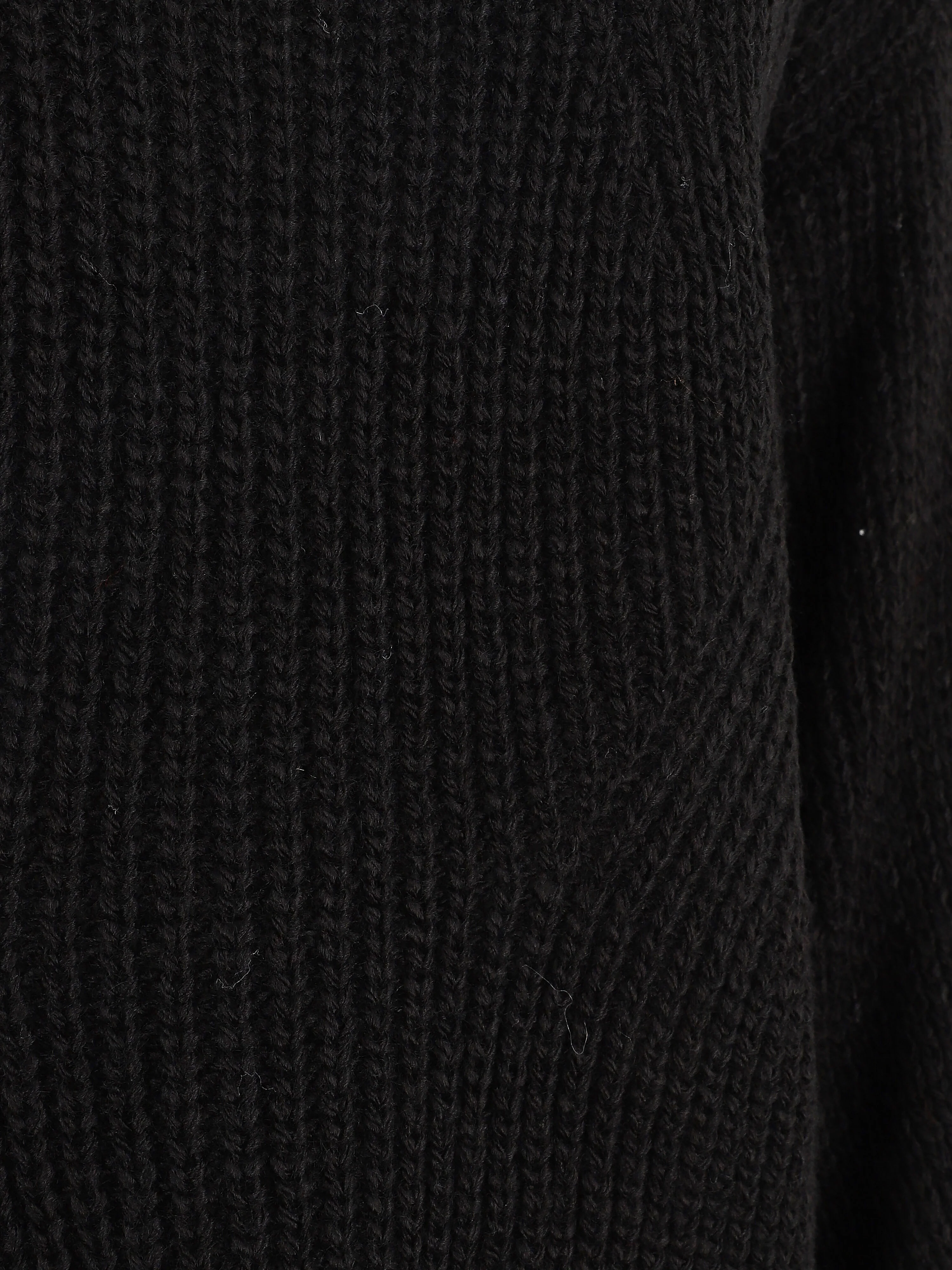 Pull loose à col bateau - Noir - Image 3