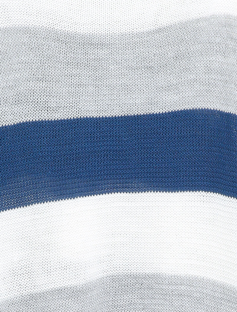 Pull loose à imprimé rayé et manches dolman - Bleu - Image 3