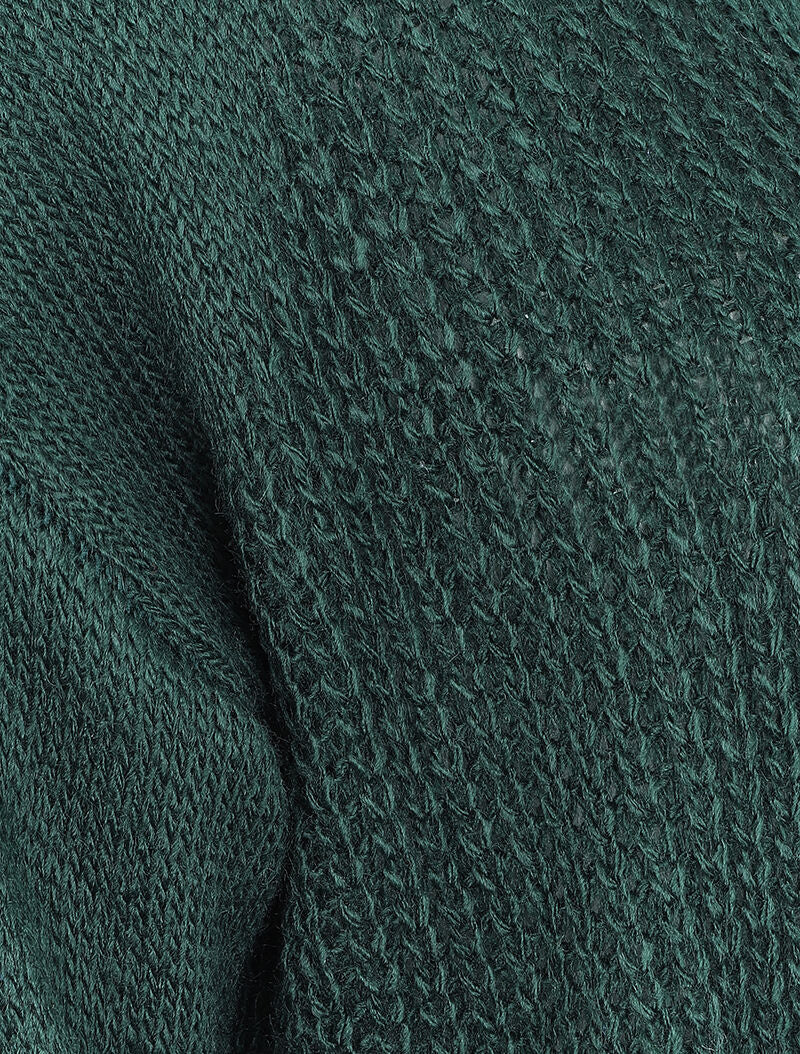 Pull loose en maille épaisse et fine - Vert sapin - Image 3