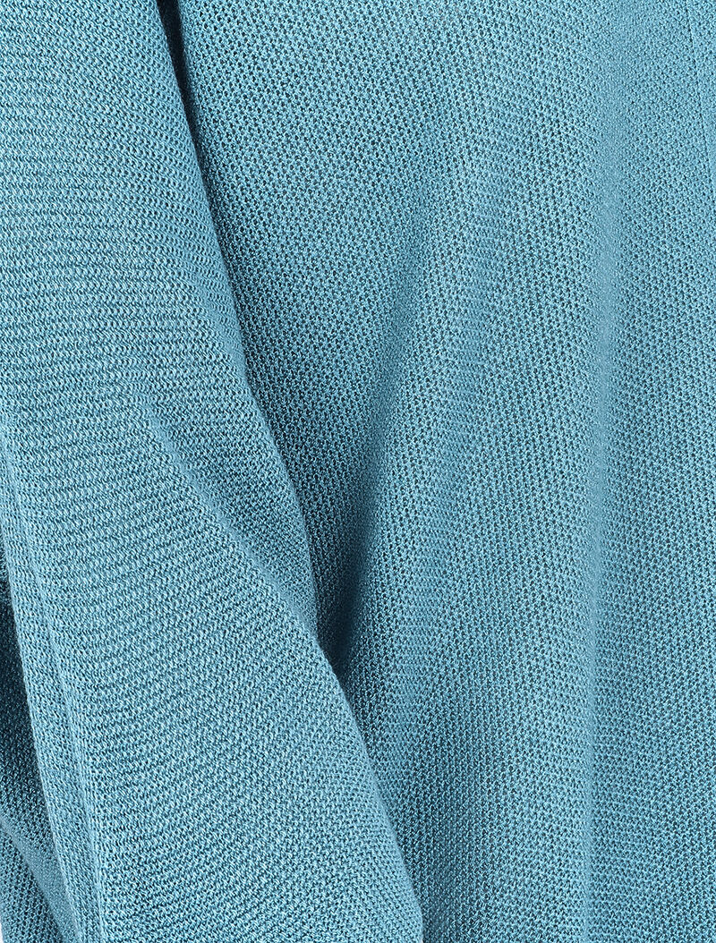 Pull loose en maille fine à manches 3/4 - Bleu charrette - Image 3