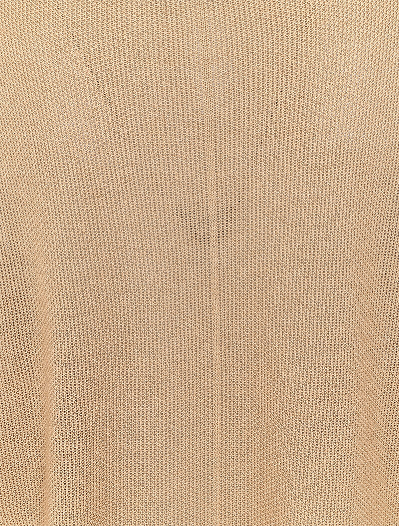 Pull loose en maille fine à manches 3/4 - Beige - Image 3