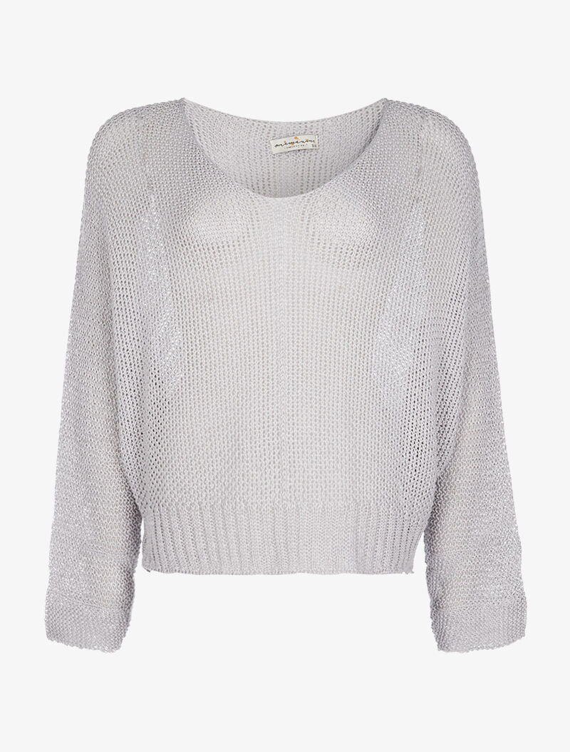 Pull loose en maille - gris