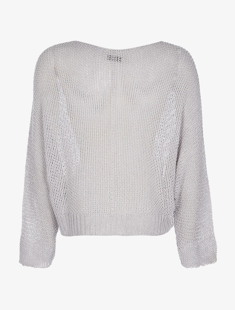 Pull loose en maille - gris - Image 2