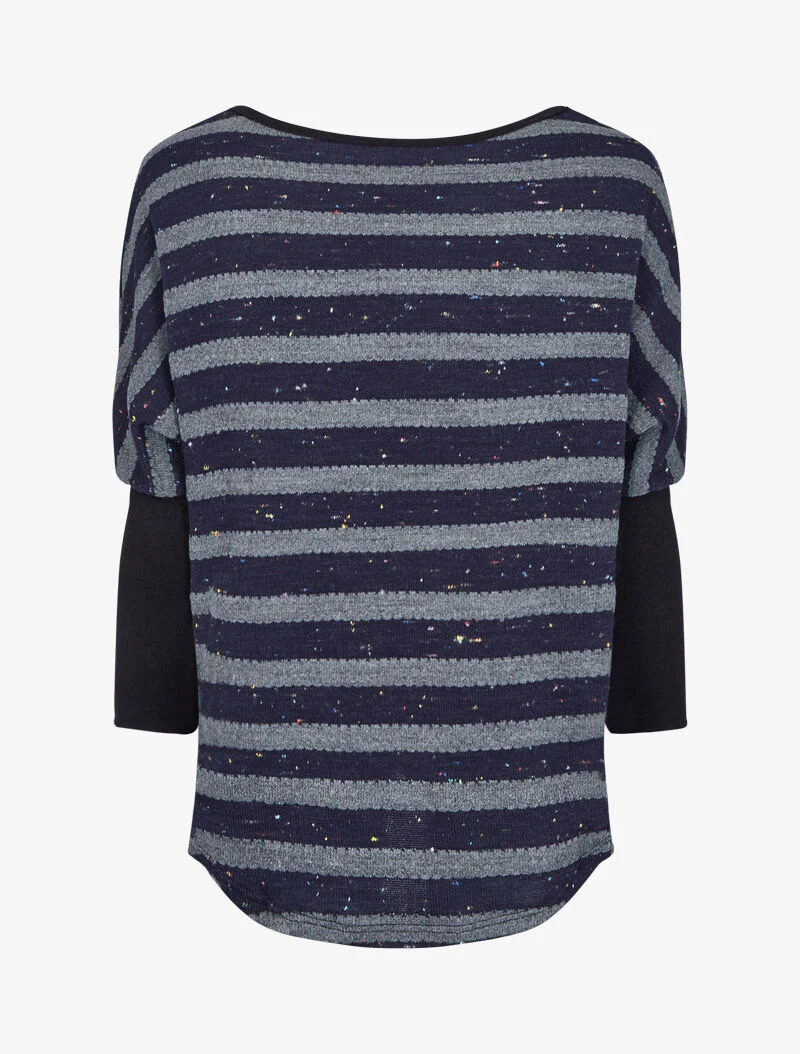 Pull marinière dolman à dos long - Marine - Image 2
