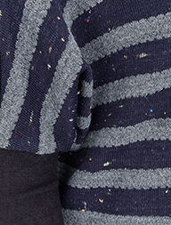 Pull marinière dolman à dos long - Marine - Image 3