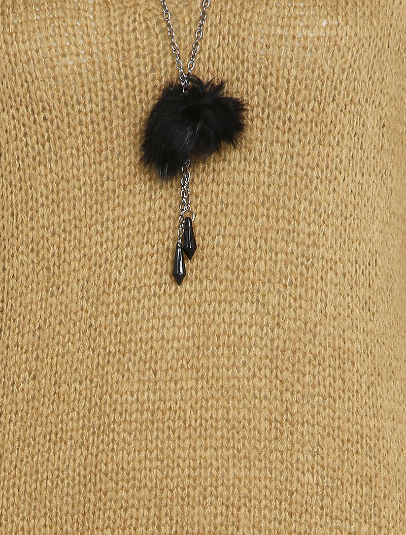 Pull oversize à dos long - Beige - Image 3
