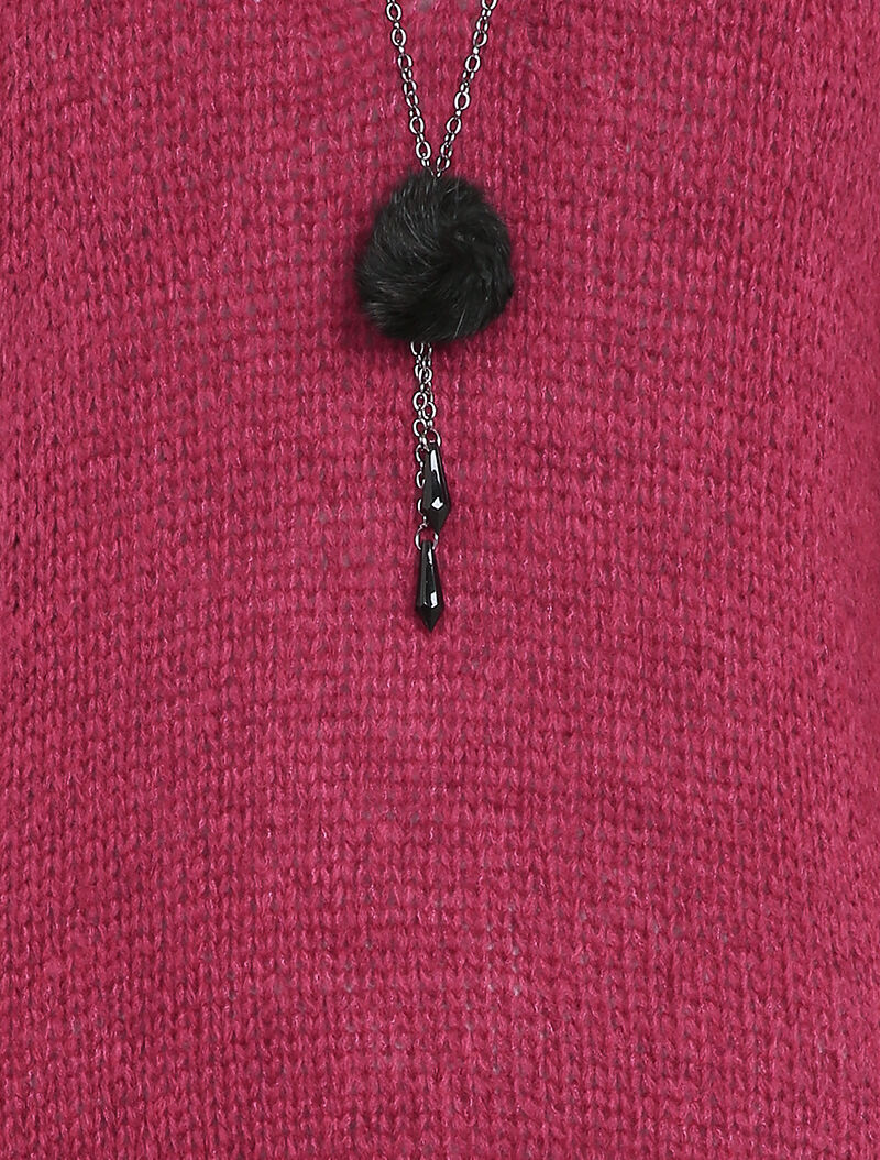 Pull oversize à dos long - Bordeaux - Image 3