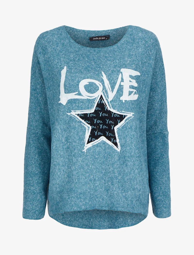 Pull oversize à logo - Bleu