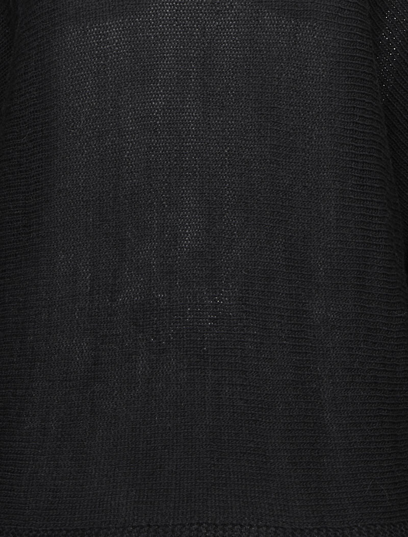Pull oversize à manches dolman et col bateau - Noir - Image 3