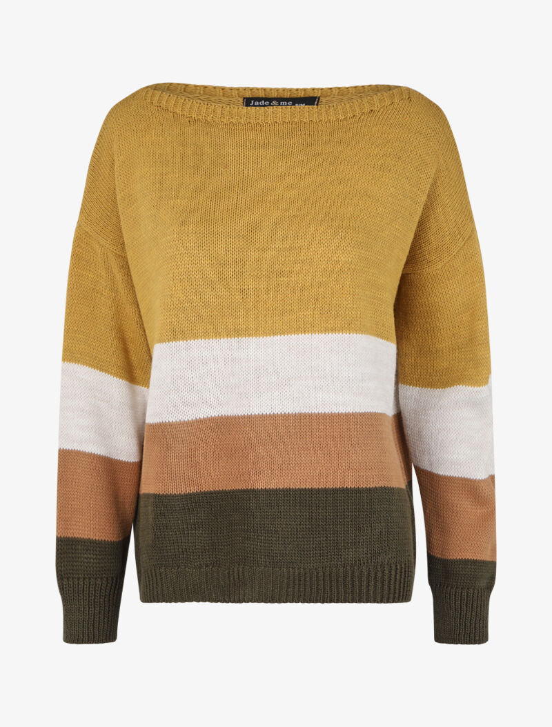 Pull oversize à rayures - Jaune