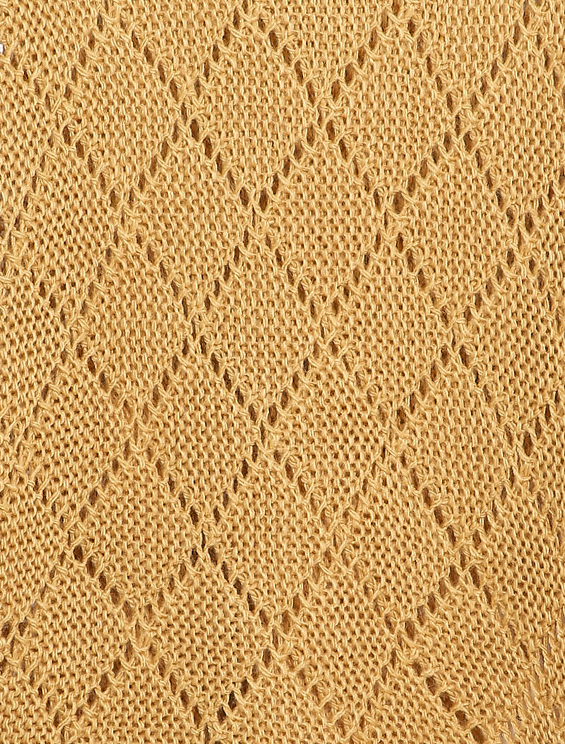Pull oversize en maille ajourée et manches dolman - Camel - Image 3