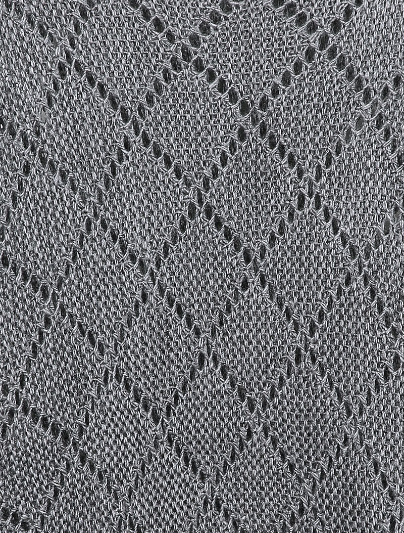 Pull oversize en maille ajourée et manches dolman - Gris foncé - Image 3